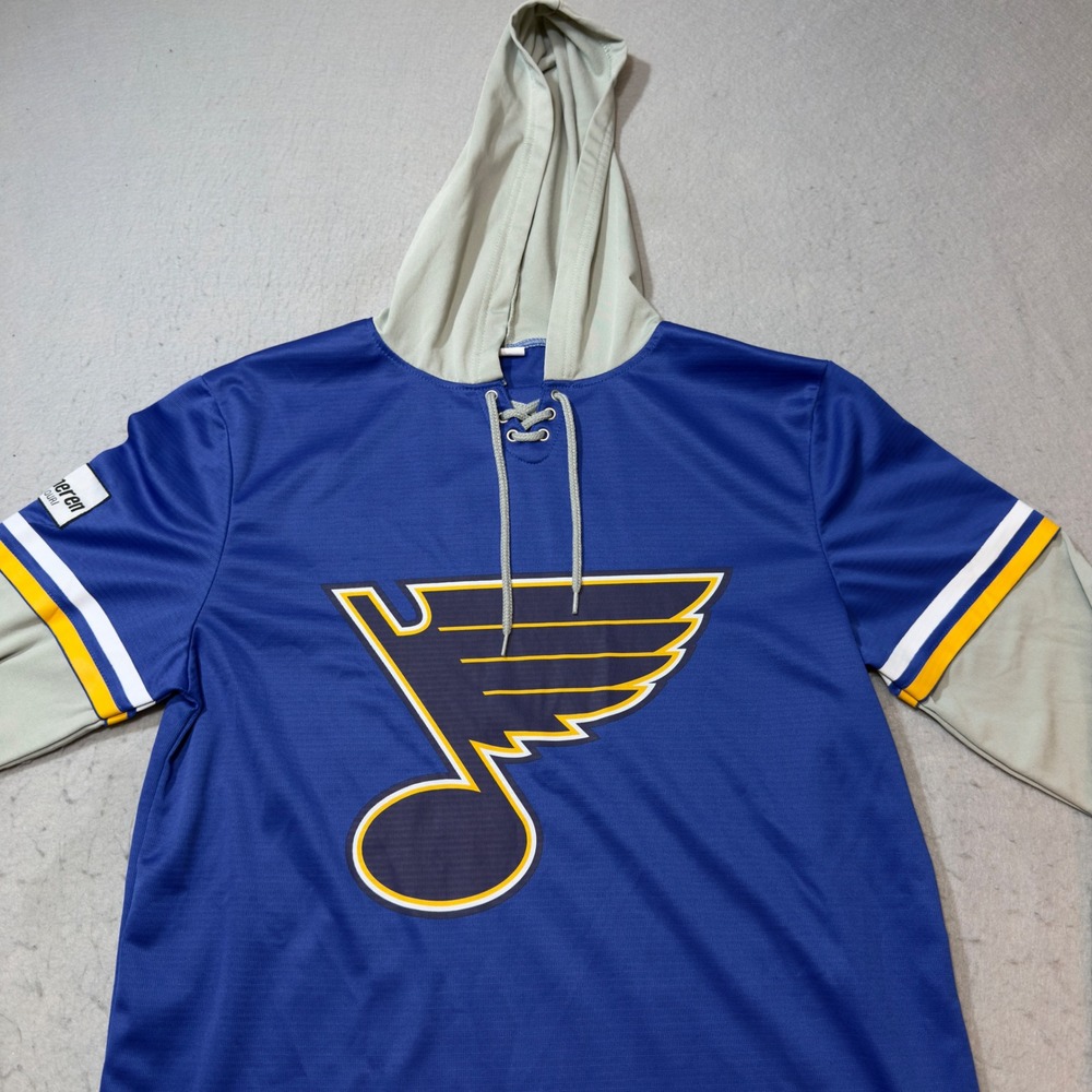 Success Brands St. Louis Blues Hooded‎ Jersey Mens Medium Blue Excellent 48569